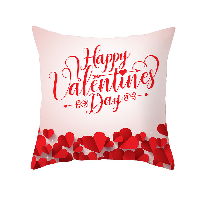 Valentine's Day Graphic Print Pillowcase
