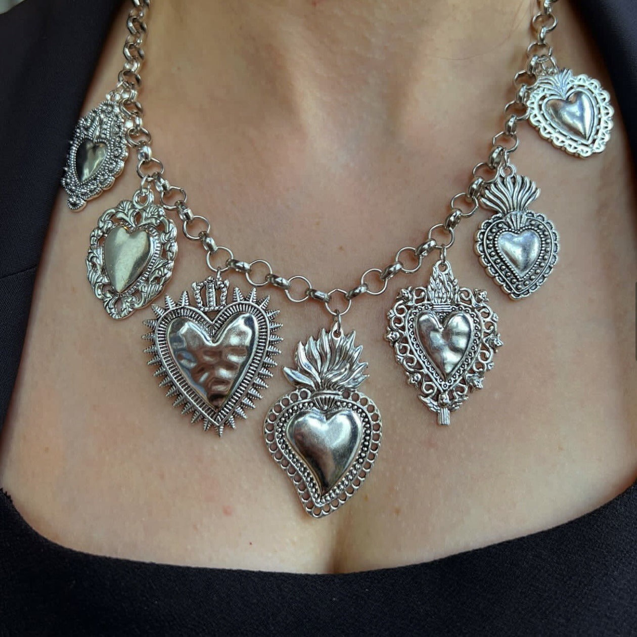 "Sacred Heart" - Vintage Pendant Necklace