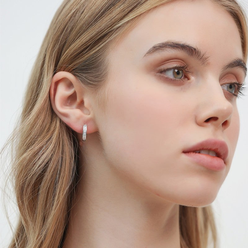 "Sophisticated, I am" - Small Diamond Hoop Earrings