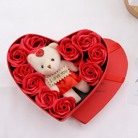 Heart-shaped Rose Soap Gift Box