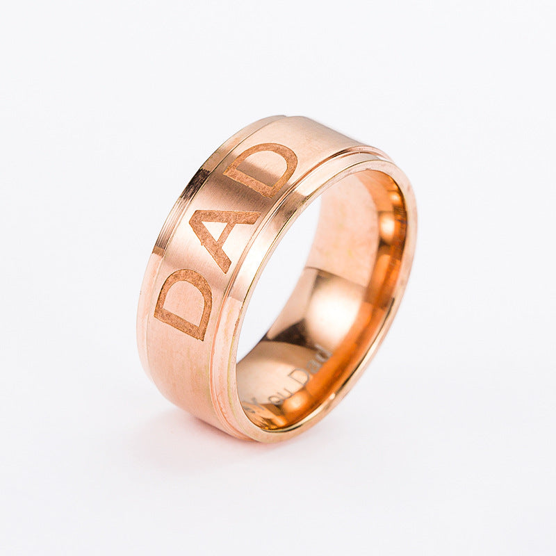 Monogram Titanium Steel Ring