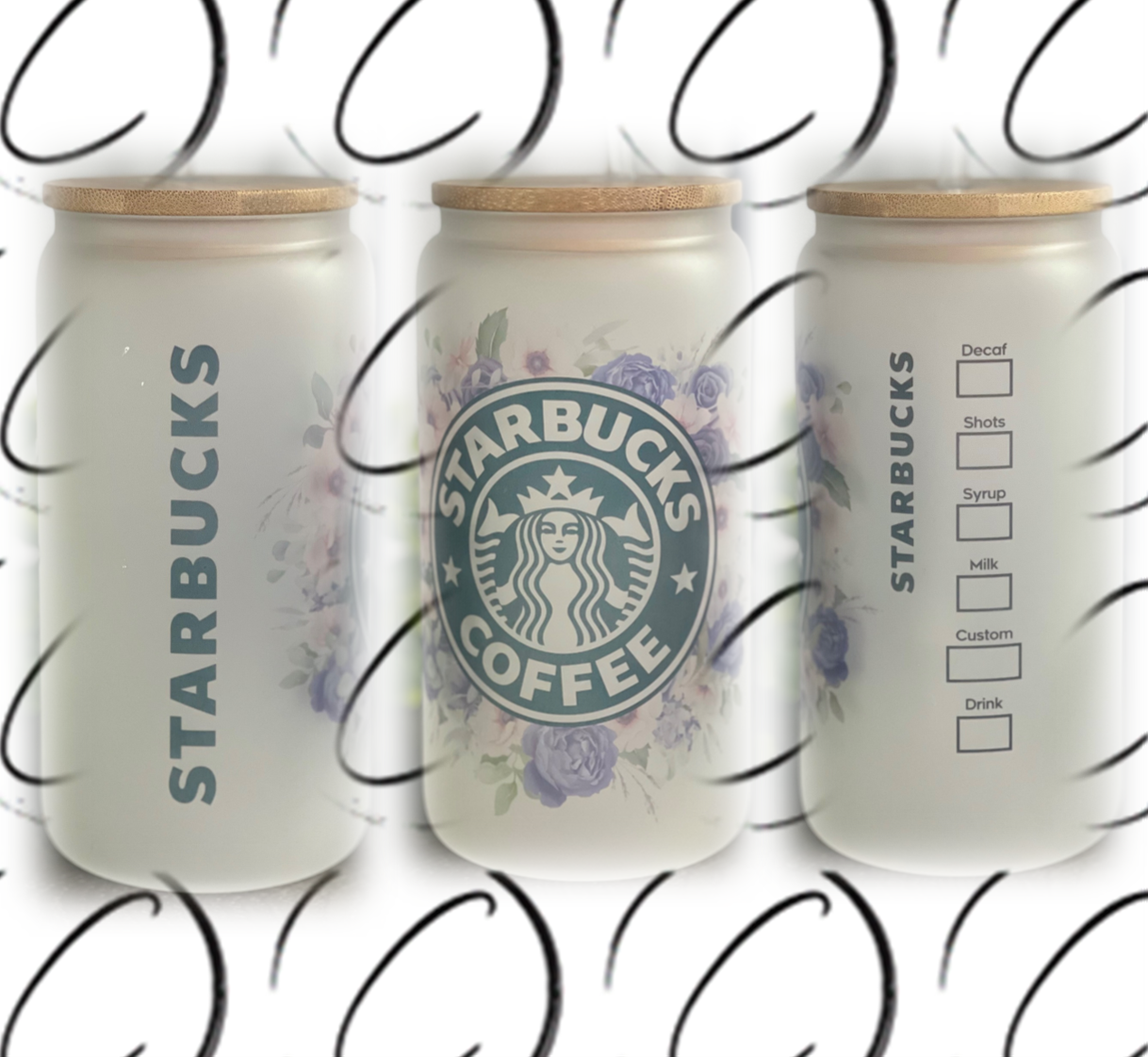 "Floral Bucks" - 16oz. Libbey Glass Tumbler