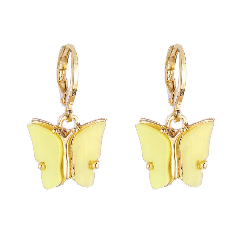 Enamel Heart & Butterfly Stud Earrings