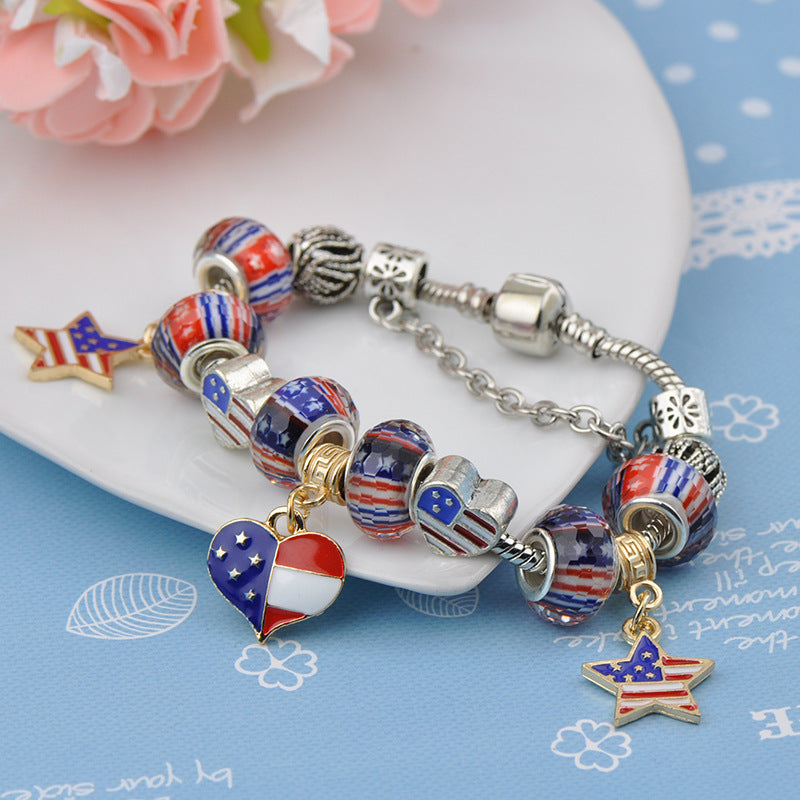 "Braveheart" - Patriotic Flag Charm Bracelet