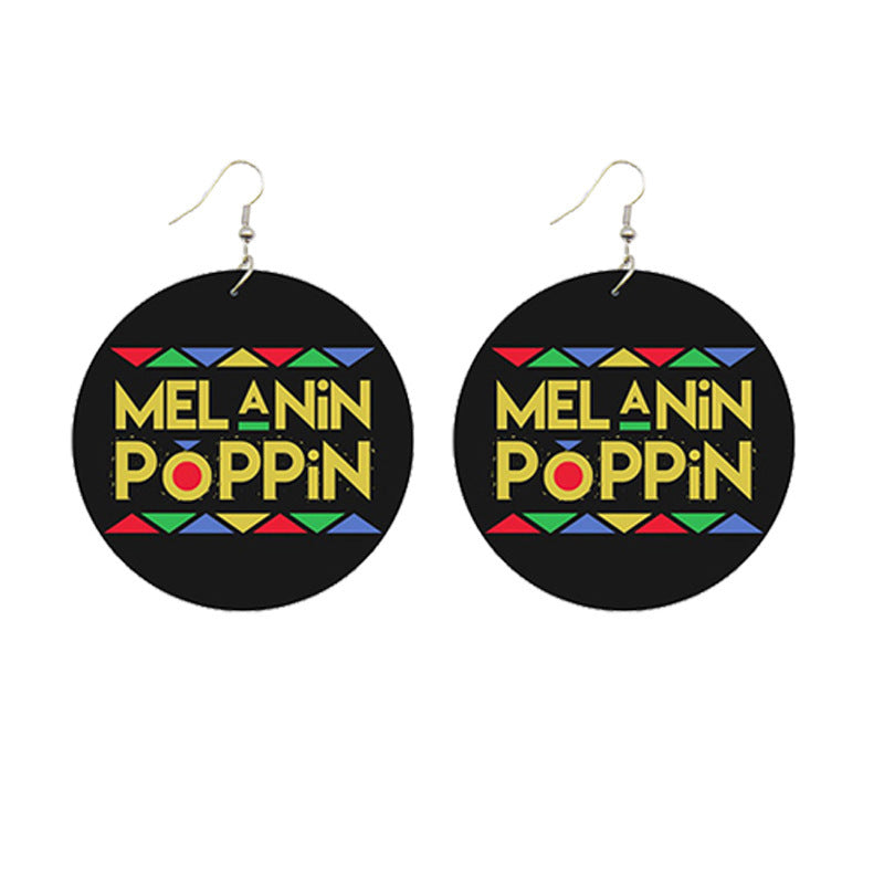 "Black Liberation" - Wooden Dangle Earrings