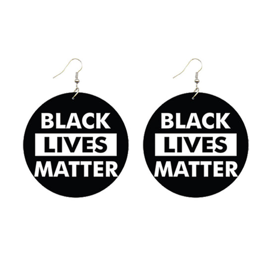 "Black Liberation" - Wooden Dangle Earrings