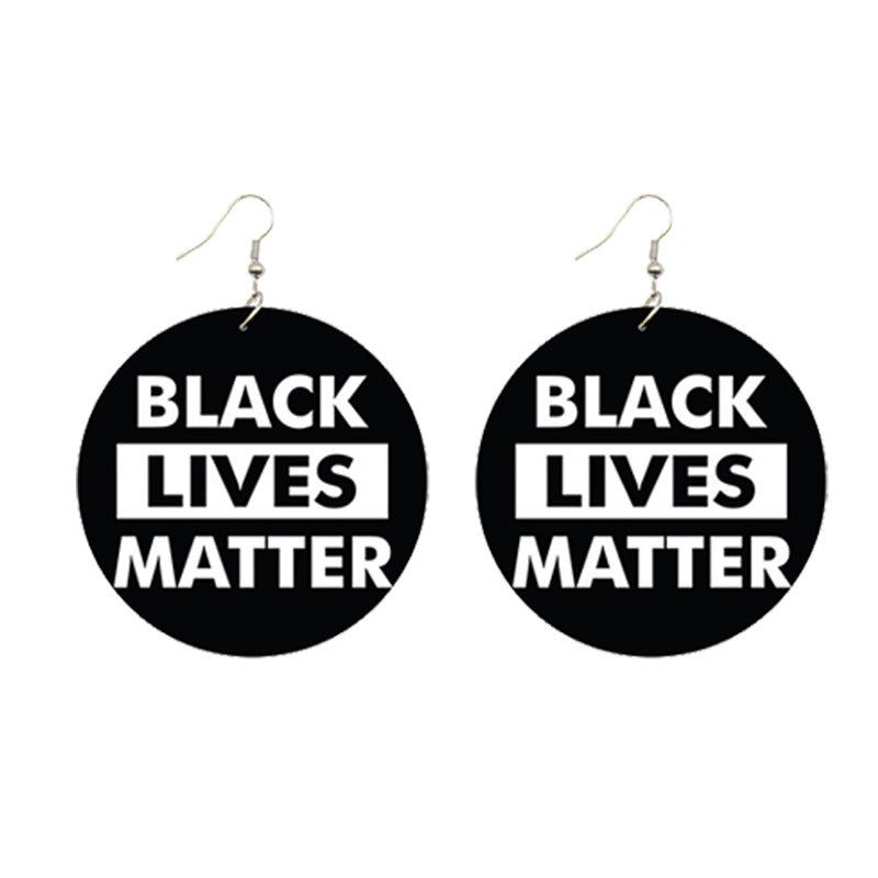 "Black Liberation" - Wooden Dangle Earrings