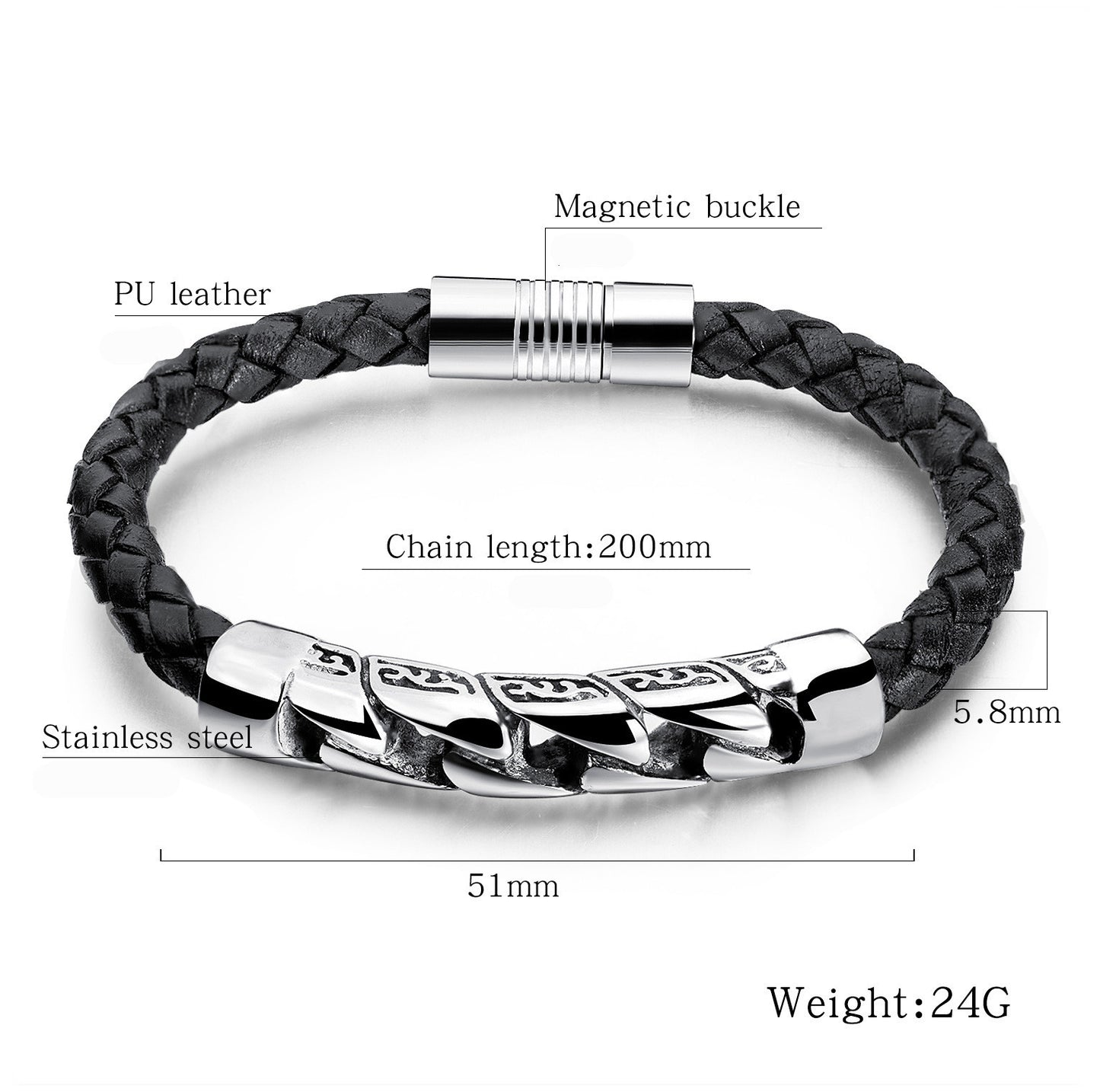 Woven Leather Hand Rope Bracelet