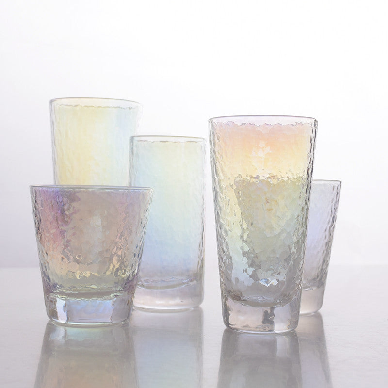 "Cheers" - Iridescent Glass Cups