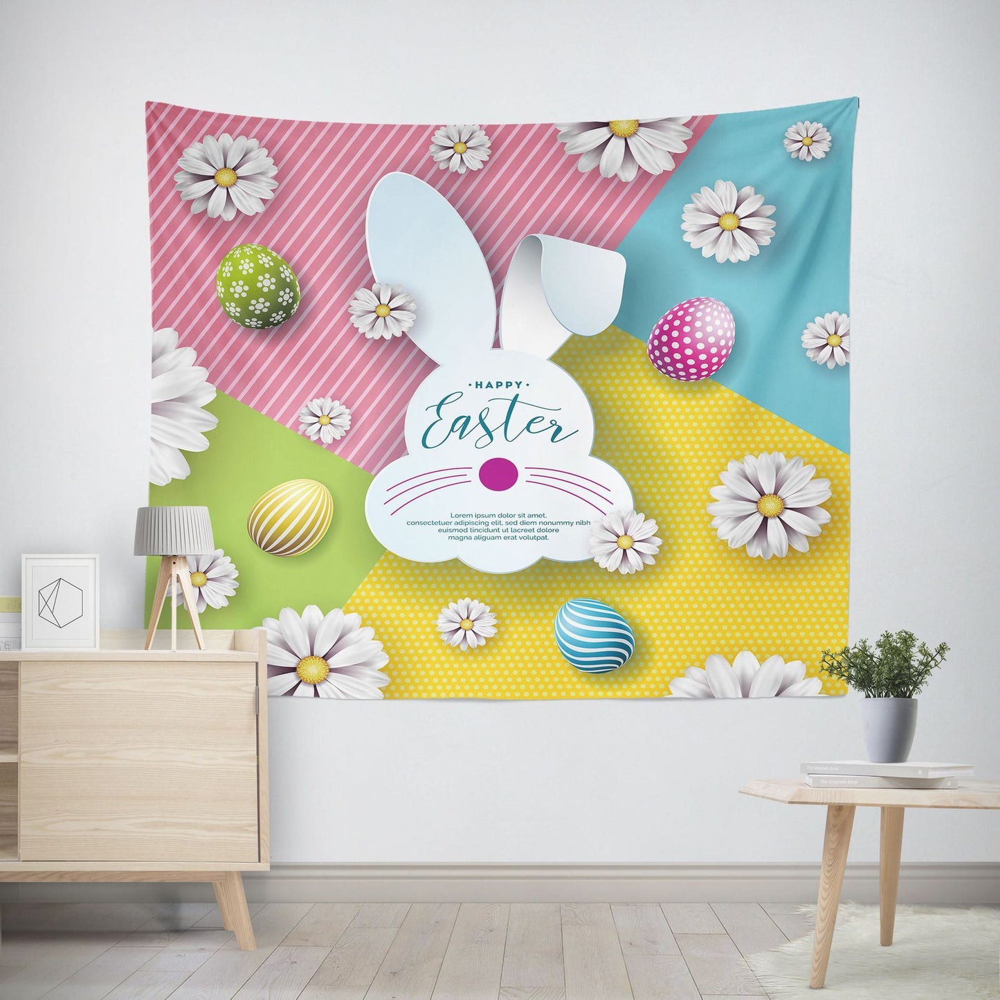 "Happy Easter" - Abstract Pattern Tapestry