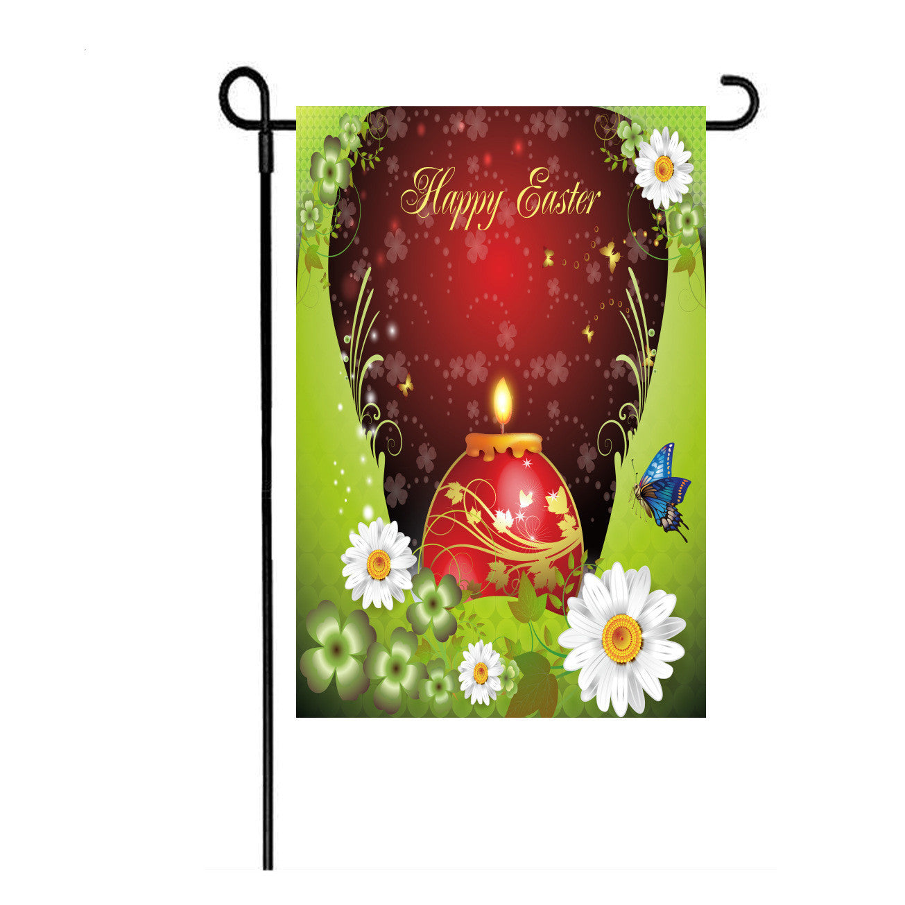 Easter Burlap Garden Flag