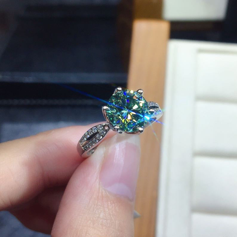 "Blue Angel"- Moissanite Stone Ring