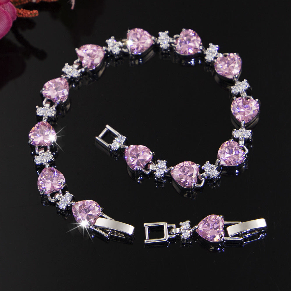 "Pink Clover" - Zircon Jewelry Set