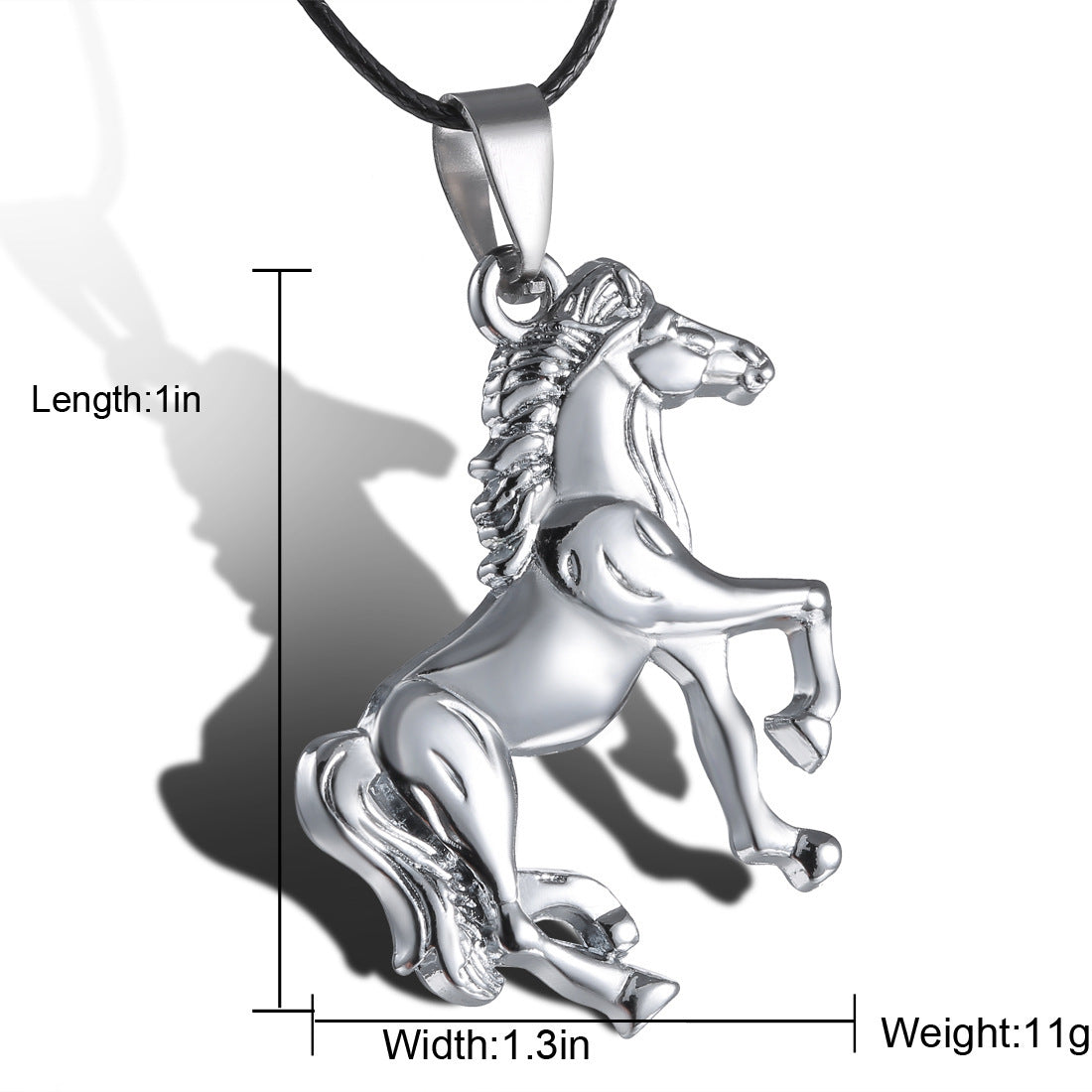 Stainless Steel Run Horse Necklace