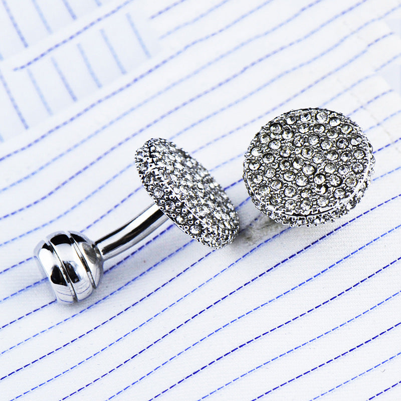 Round Crystal Cufflinks