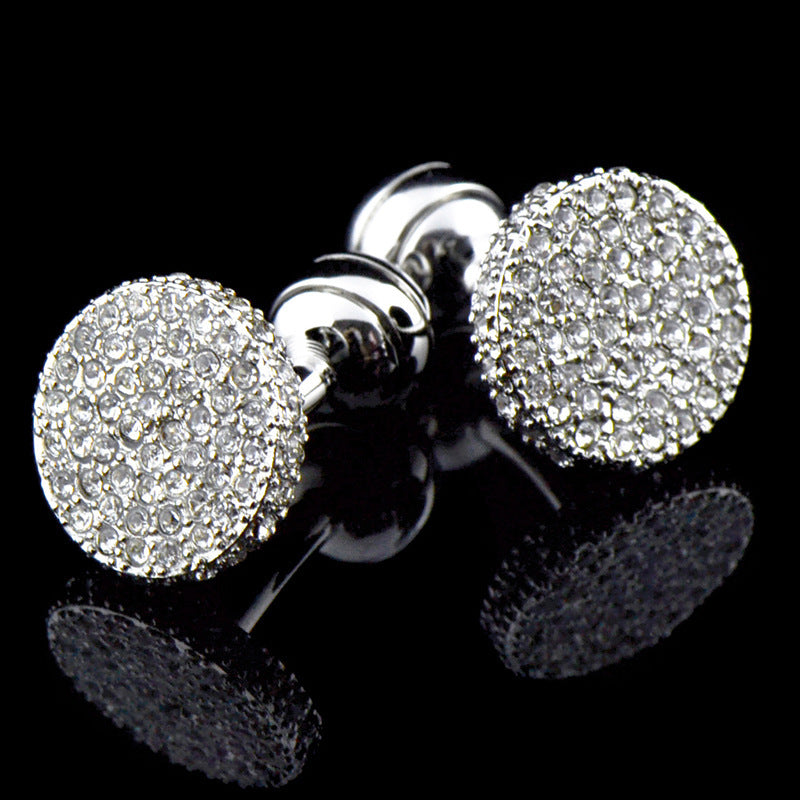 Round Crystal Cufflinks