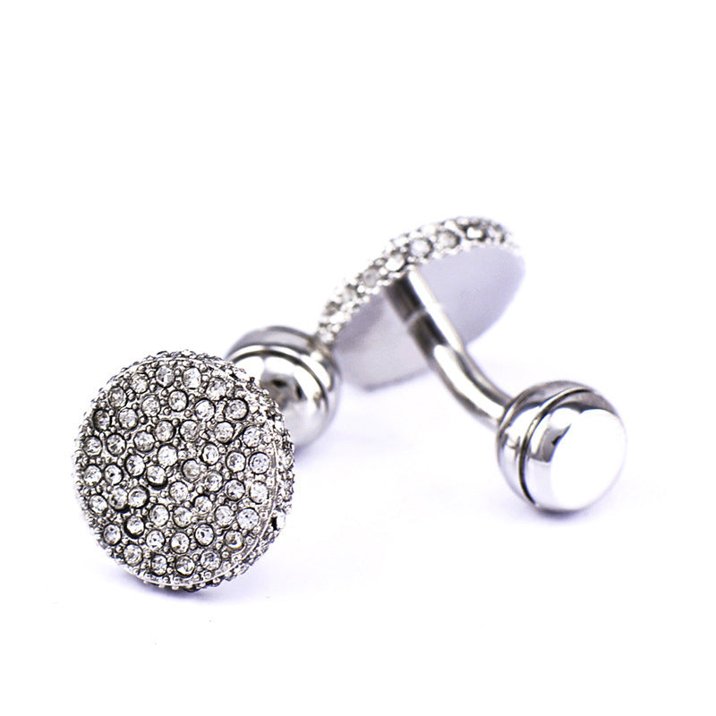Round Crystal Cufflinks