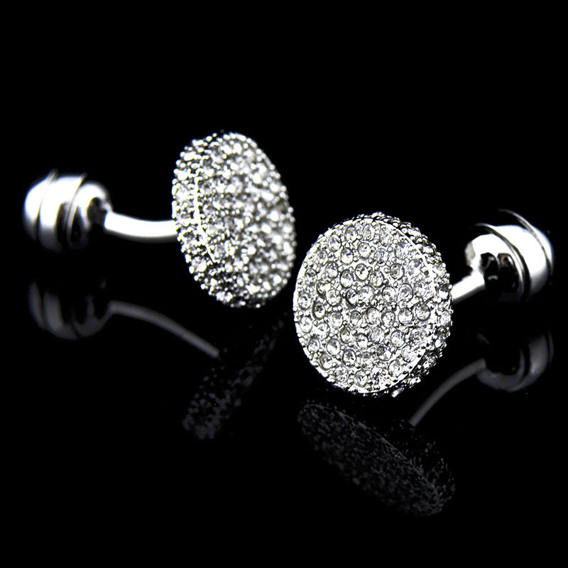 Round Crystal Cufflinks