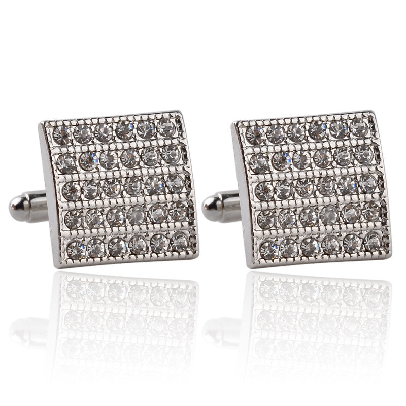 French Square Diamond Cufflinks