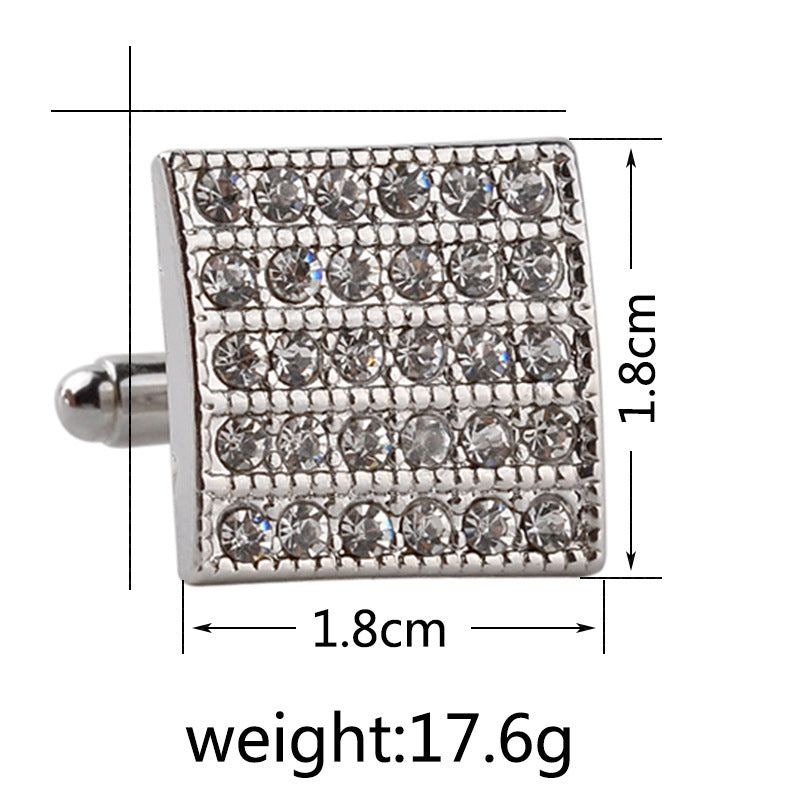 French Square Diamond Cufflinks