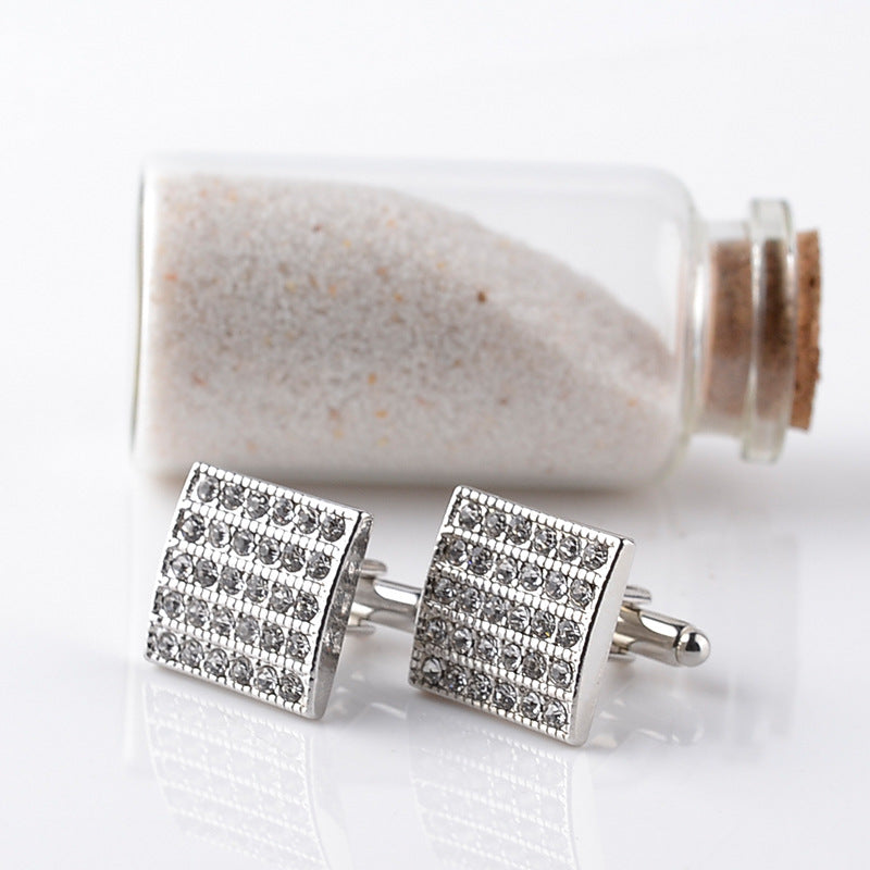 French Square Diamond Cufflinks