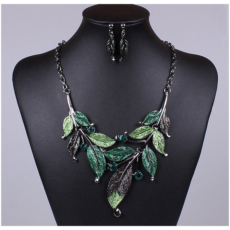 Colorful Leaf Statement Jewelry Set