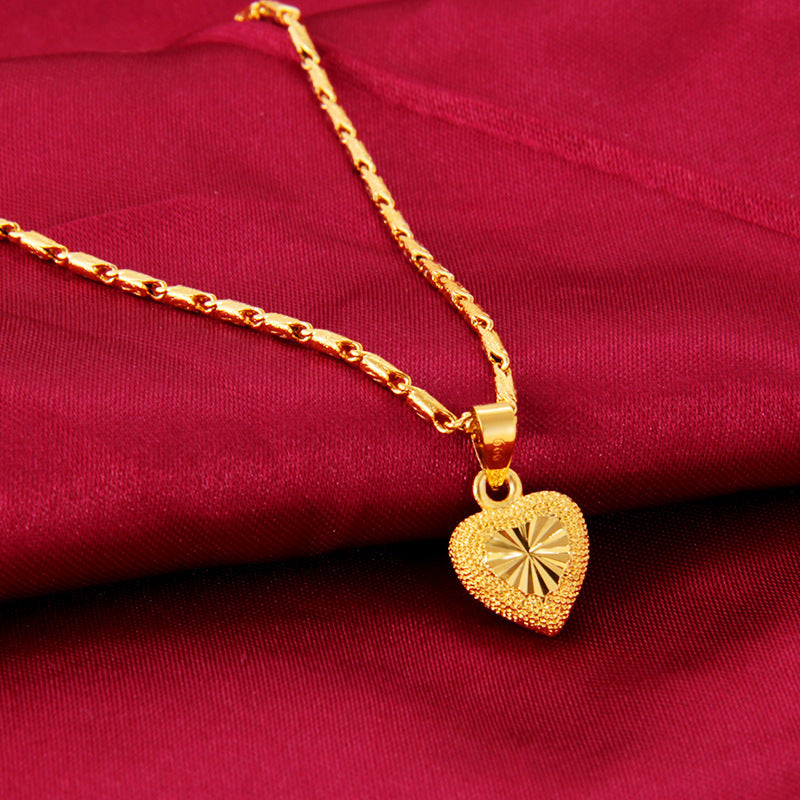 "Peach Heart" - Clavicle Necklace