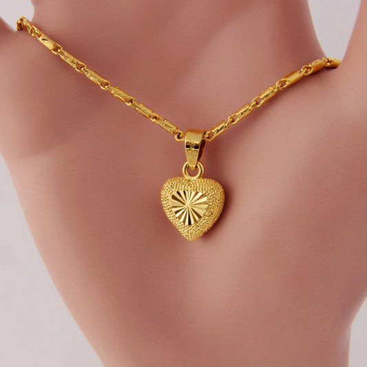 "Peach Heart" - Clavicle Necklace