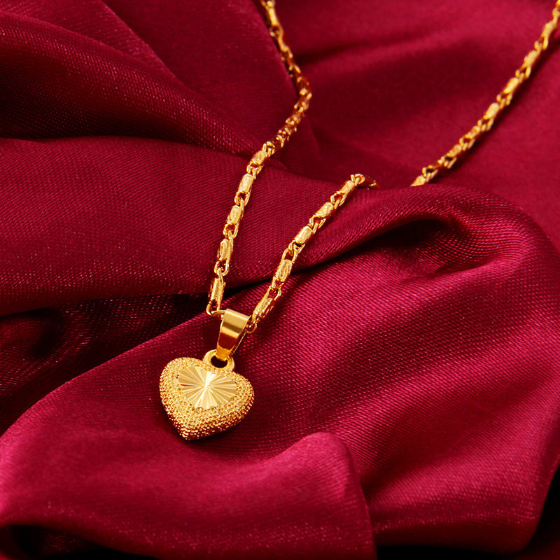 "Peach Heart" - Clavicle Necklace