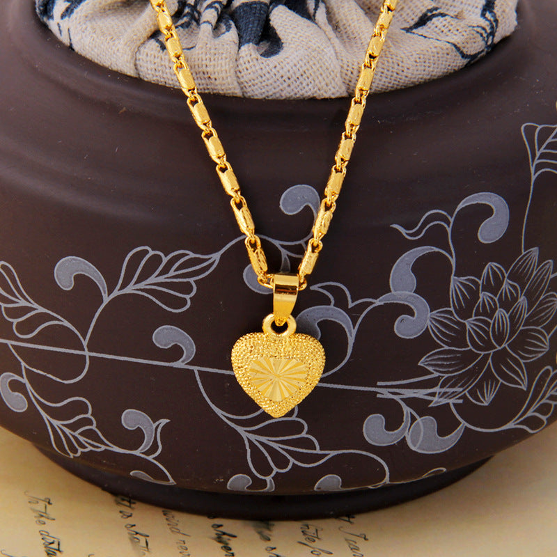 "Peach Heart" - Clavicle Necklace
