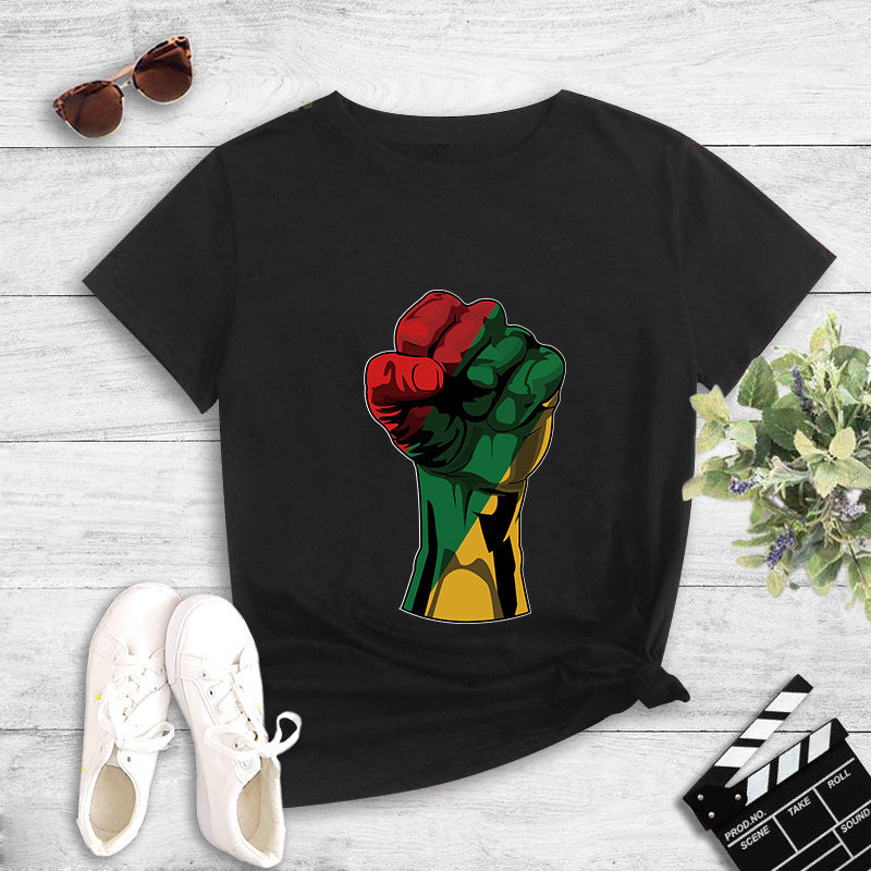 "Multicolor Fist" - Soft Breathable Short-Sleeved T-Shirt