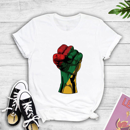 "Multicolor Fist" - Soft Breathable Short-Sleeved T-Shirt