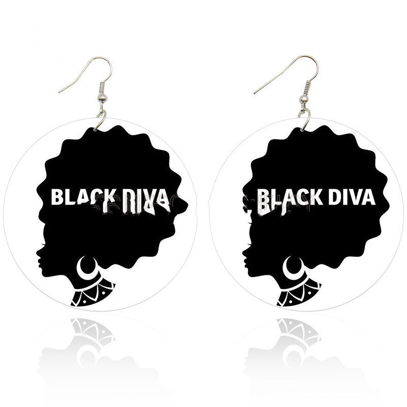"Dear Black Girl" -  Wooden Printed Earrings