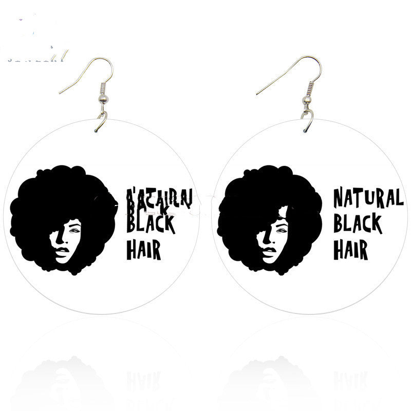 "Dear Black Girl" -  Wooden Printed Earrings