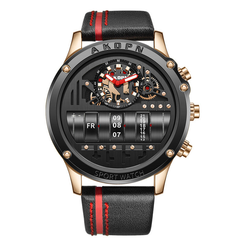 "AKOPN" - Leather  Men Wrist Watch