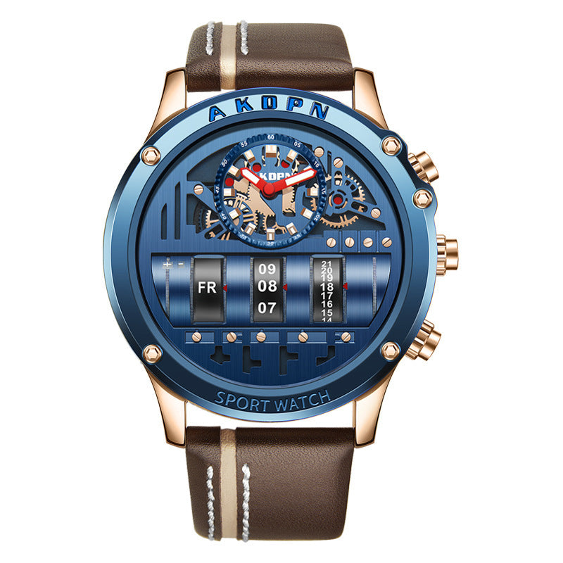 "AKOPN" - Leather  Men Wrist Watch