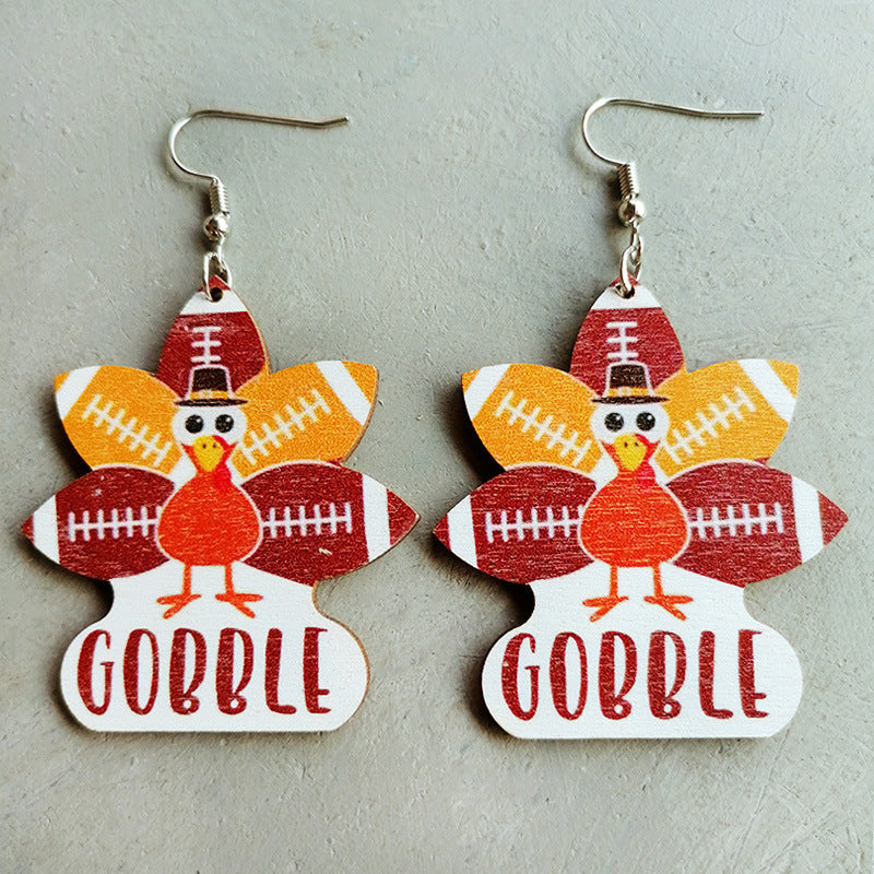 Wooden Thanksgiving Earrings
