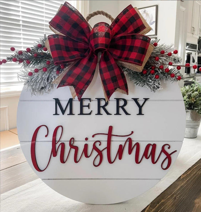 Wooden Christmas Doorplate Decorations