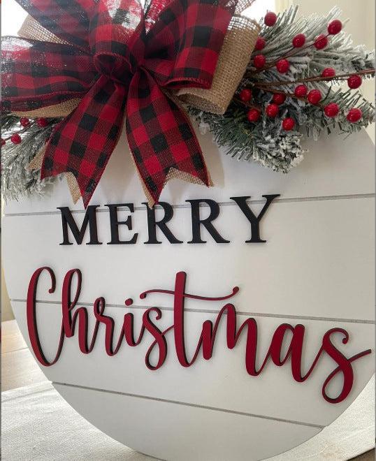 Wooden Christmas Doorplate Decorations