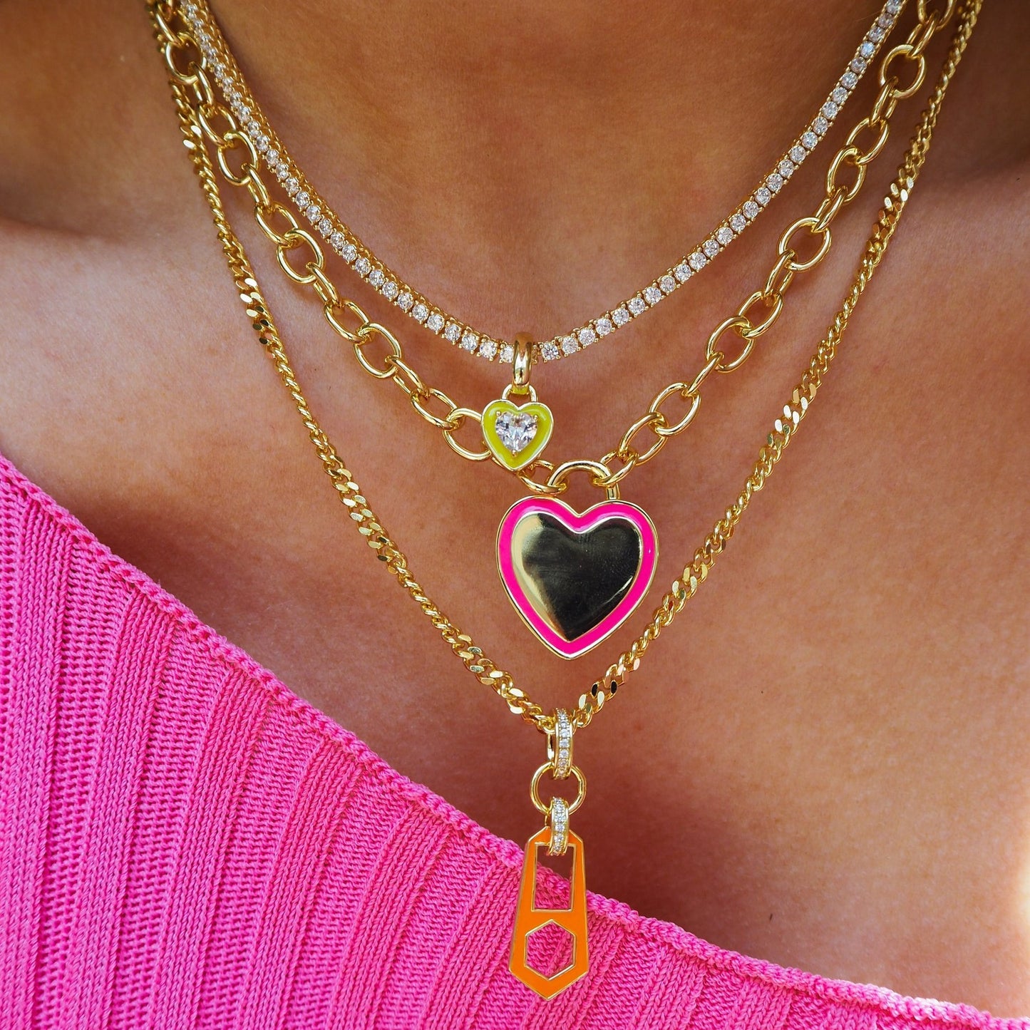 "Minimal Effort" - Colorful Beccarite Tennis Necklace