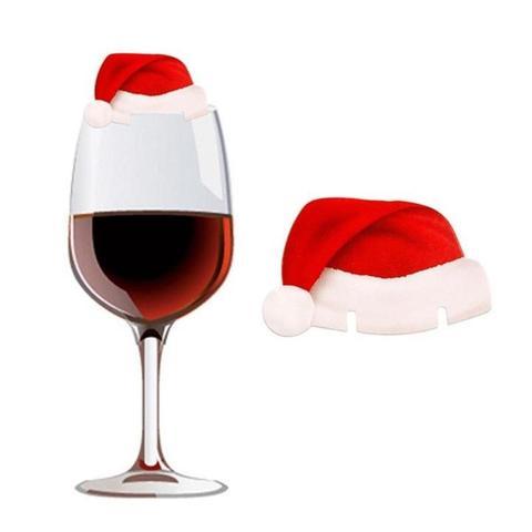 DIY Christmas Hat Wine and Champagne Glass Topper Decoration