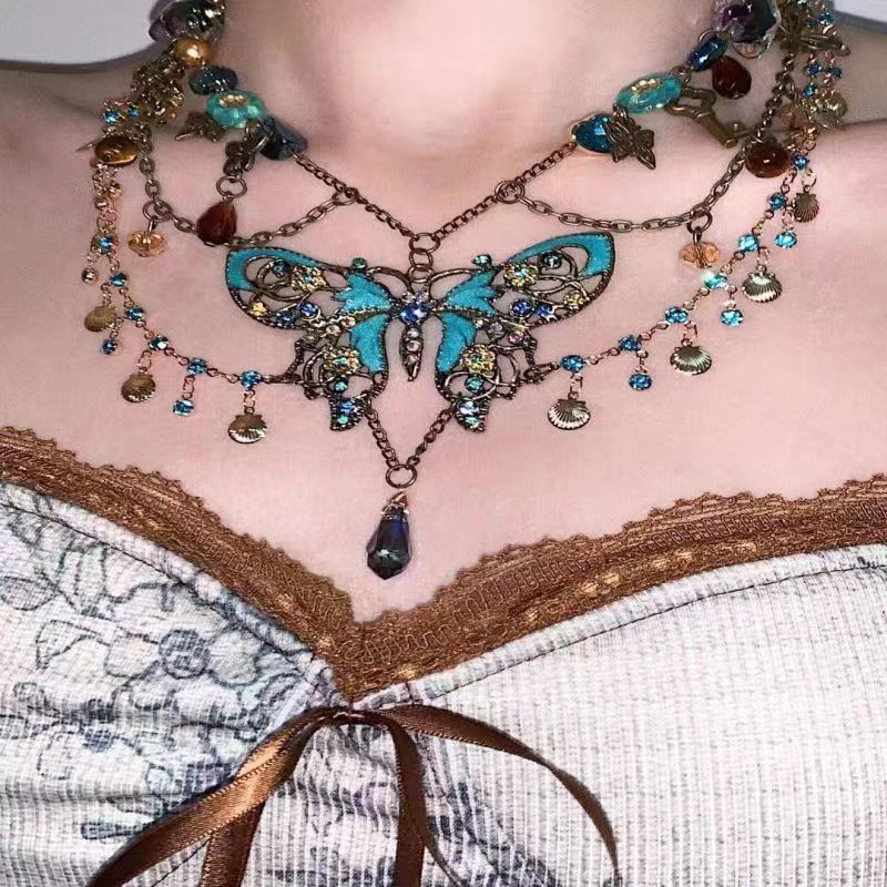 "Butterfly Deluxe" - Vintage Handmade Beaded Necklace/Waist Chain