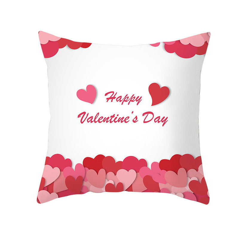 Valentine's Day Graphic Print Pillowcase