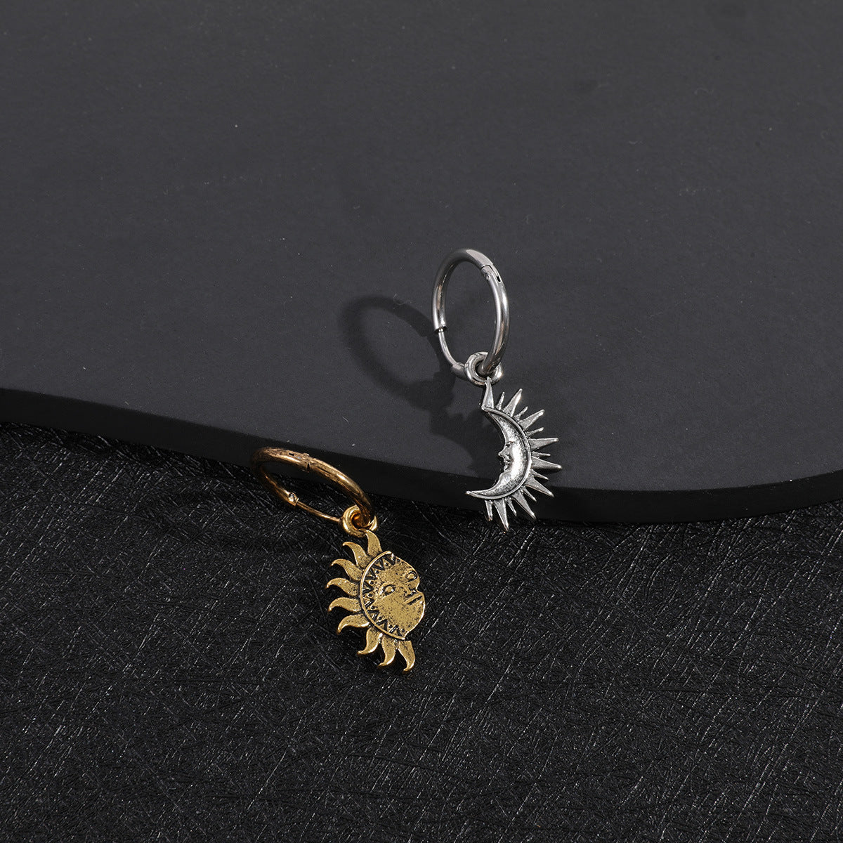 "Sun And Moon" - Asymmetric Titanium Steel Couple's Necklace