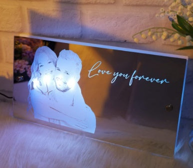 Personalized Name Mirror LED Light For Bedroom