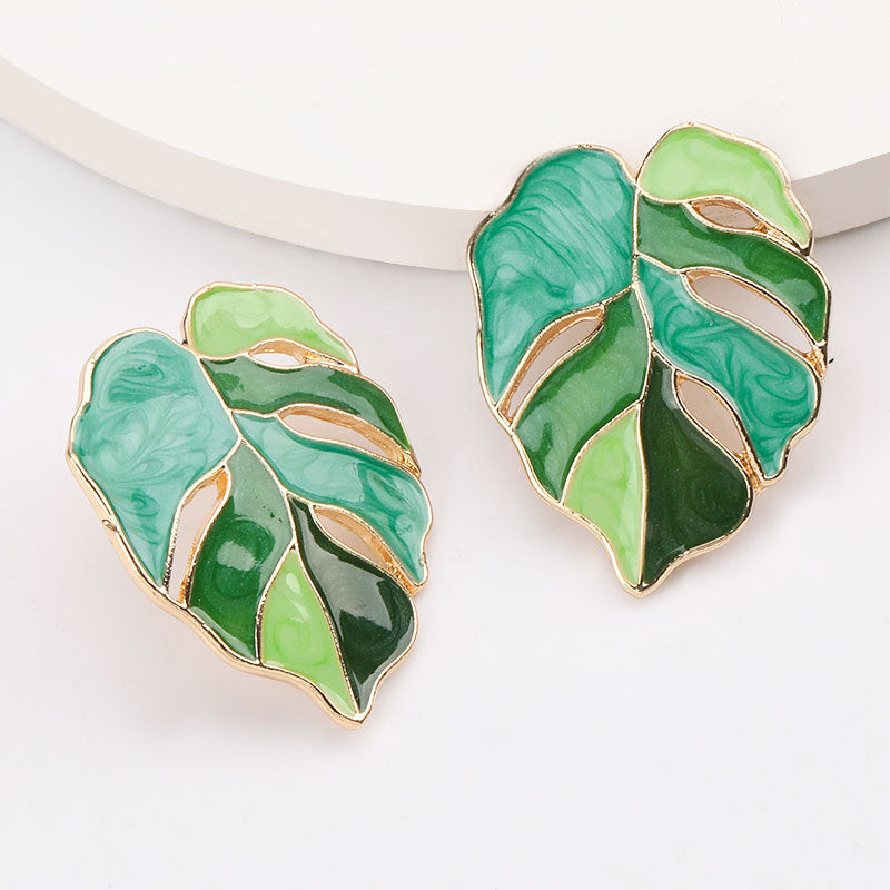 Hollow Leaf Statement Earrings