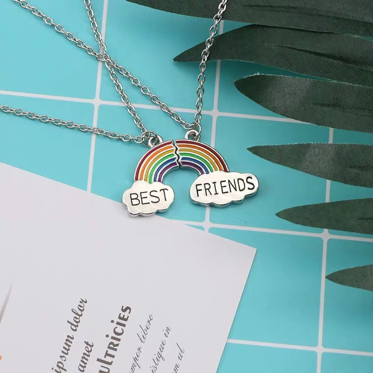 "Rainbow Cloud" - Stitching Best Friend Pendant Necklace
