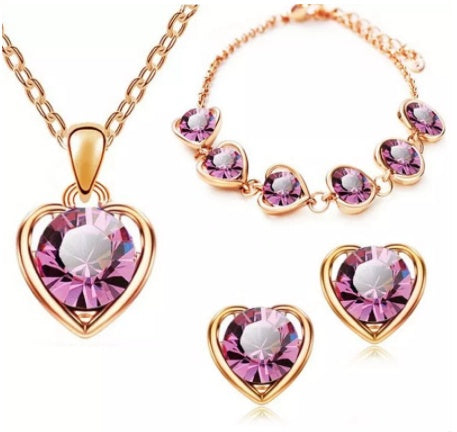 " A Rosey Heart" - Jewelry Set