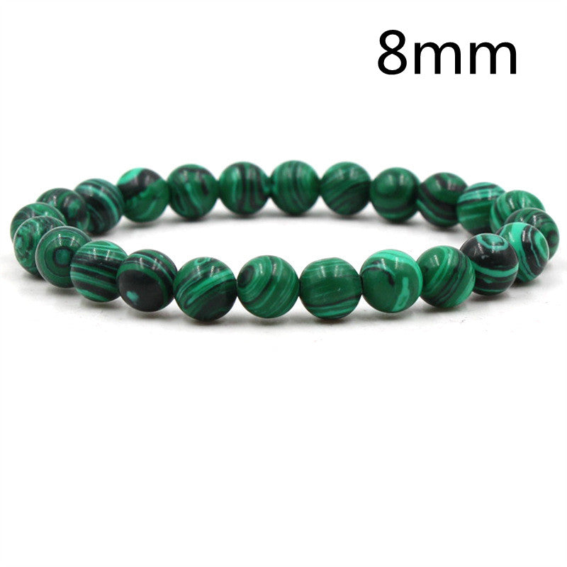 Classic Black Matte Green Malachite Bracelets