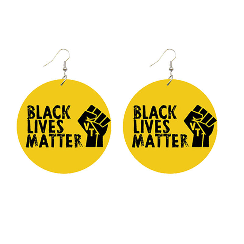 "Black Liberation" - Wooden Dangle Earrings
